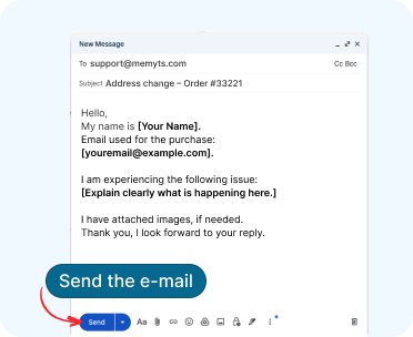 Screenshot showing send button